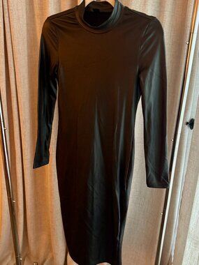 Black Pleather Midi Dress- Shein- Small